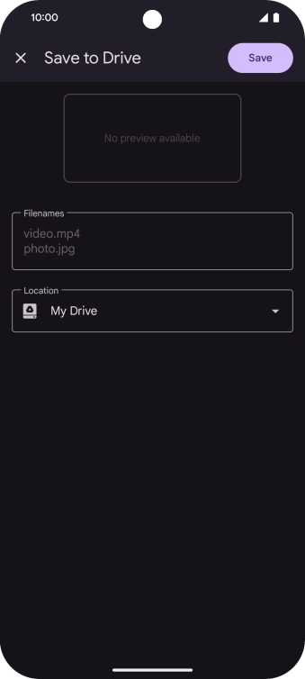 Press the field below 'Location' and go to the required folder.