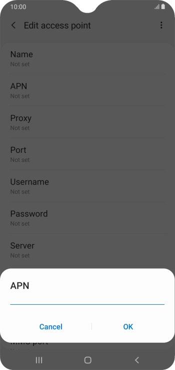 Key in wap.o2.co.uk and press OK.