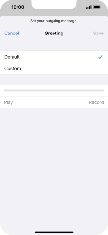 Press Default to select the default greeting.