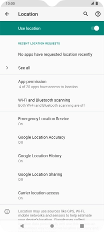 Press Google Location Accuracy.