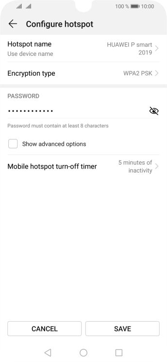 Press Hotspot name.