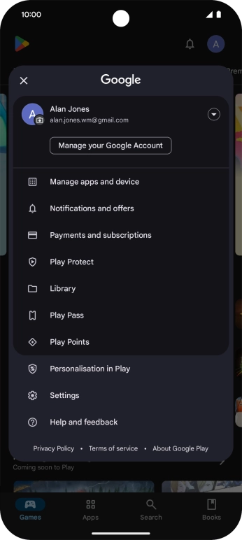 Press Settings.