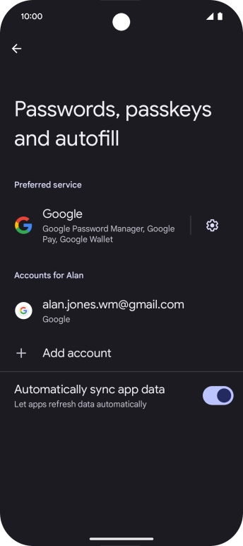 Press Add account. Press Add account.