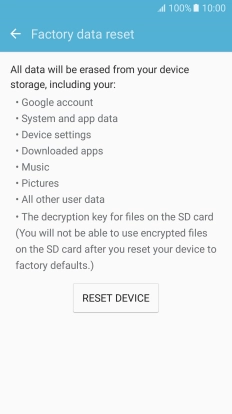 Press RESET DEVICE.