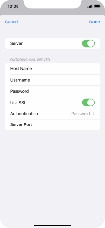 Press the indicator next to 'Use SSL' to turn off the function.