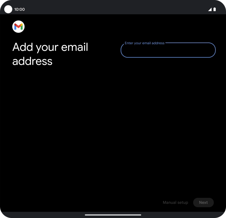 Press the field below 'Enter your email address' and key in your email address.