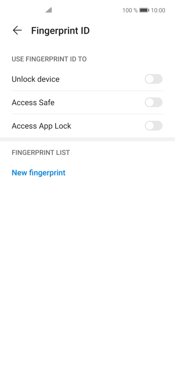 Press New fingerprint.