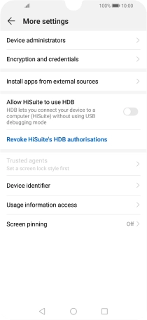Press Encryption and credentials.