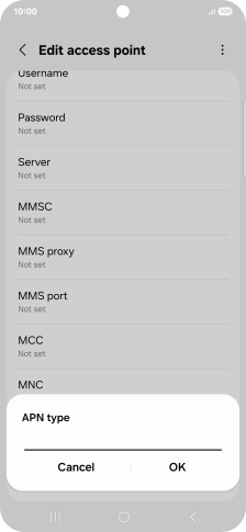 Key in default and press OK.
