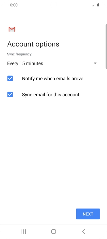 Press the drop down list below 'Sync frequency:'. Press the drop down list below 'Sync frequency:'.