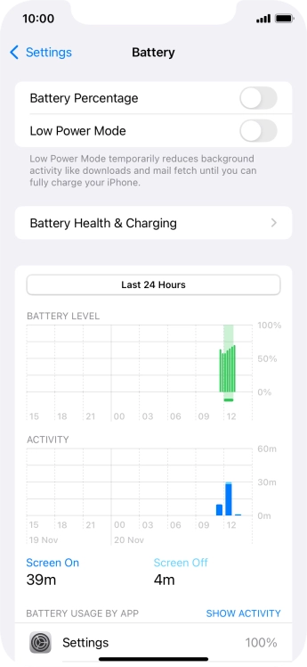 Press the indicator next to 'Low Power Mode' to turn on the function.