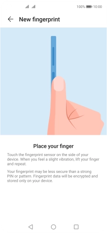 Follow the instructions on the screen to create the phone lock code using your fingerprint.