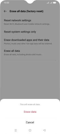 Press Erase data.