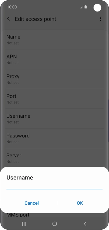 Key in o2wap and press OK.