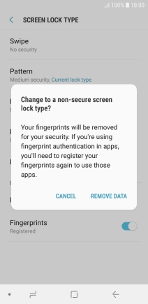 Press REMOVE DATA.