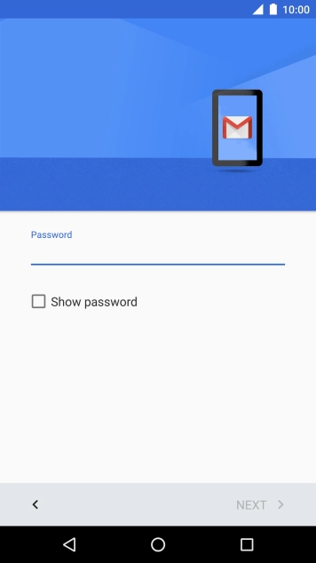 Press the field below 'Password' and key in the password for your email account.
