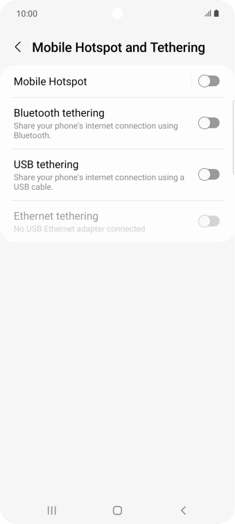 Press Mobile Hotspot.