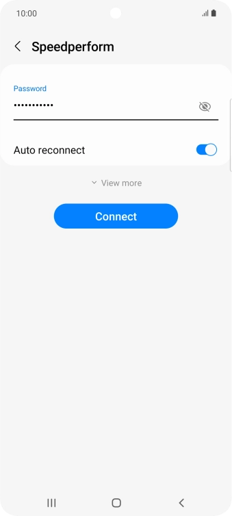 Key in the password for the WiFi network and press Connect.