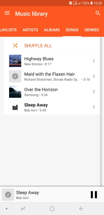 Press the song title at the bottom of the screen.