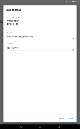 Press the field below 'Folder' and go to the required folder.