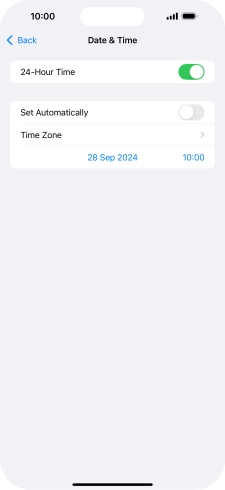 Press the indicator next to 'Set Automatically' to turn on the function.
