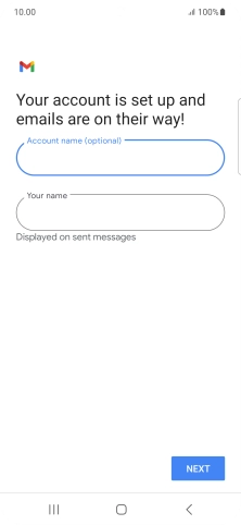 Press the field below 'Your name' and key in the required sender name.