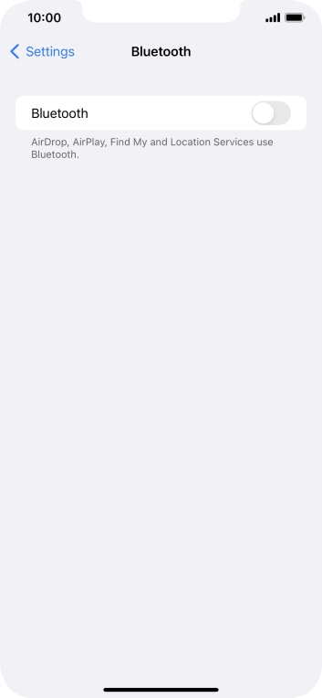 Press the indicator next to 'Bluetooth' to turn on the function.