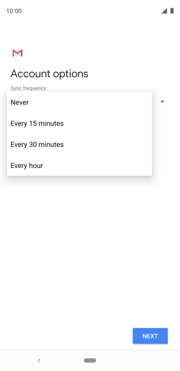 Press the required setting.