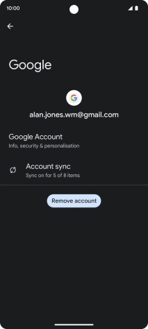 Press Account sync.