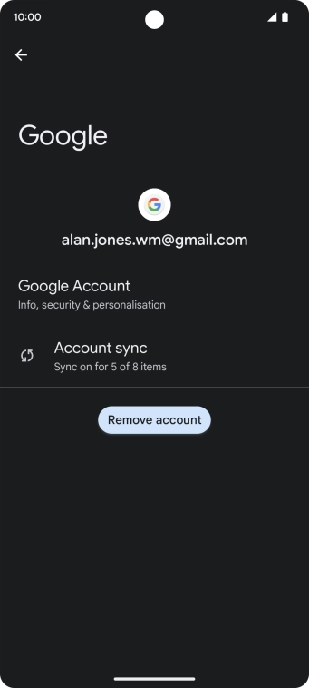 Press Account sync.