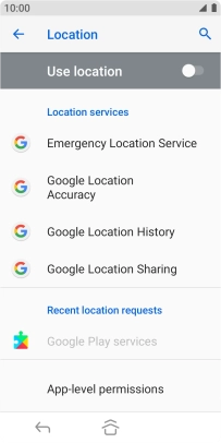 Press the indicator next to 'Use location' to turn the function on or off.