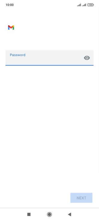 Press the field below 'Password' and key in the password for your email account. Press the field below 'Password' and key in the password for your email account.