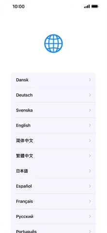 Press the required language.