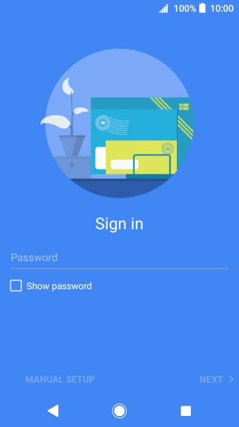 Press Password and key in the password for your email account.