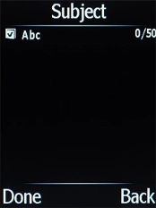 Highlight the text input field and key in the required subject.