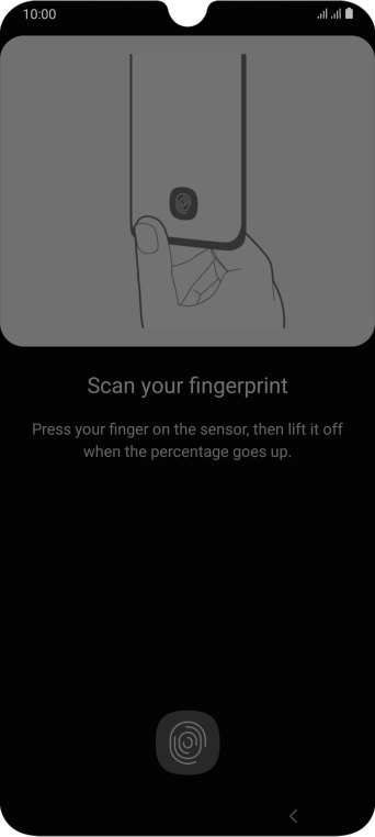 Follow the instructions on the screen to create the phone lock code using your fingerprint.