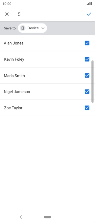 Press the confirm icon.