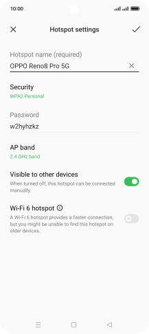 Press the field below 'Hotspot name (required)' and key in the required name.