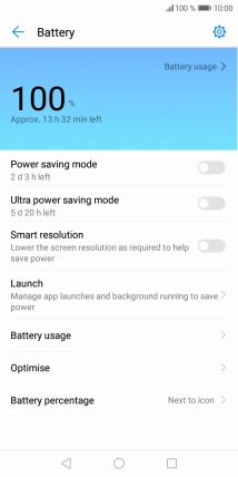 Press the indicator next to the required setting to turn on the function.