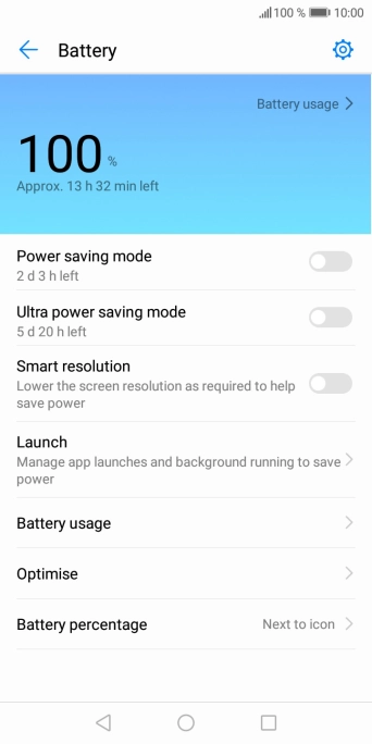 Press the indicator next to the required setting to turn on the function.