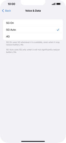 To turn on 5G primarily, press 5G On.