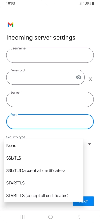 Press SSL/TLS.