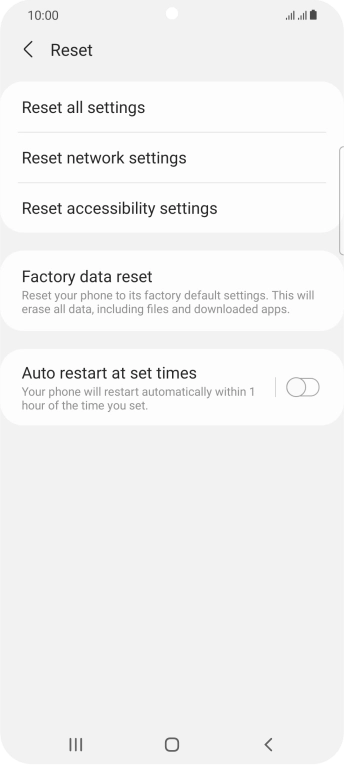 Press Factory data reset.