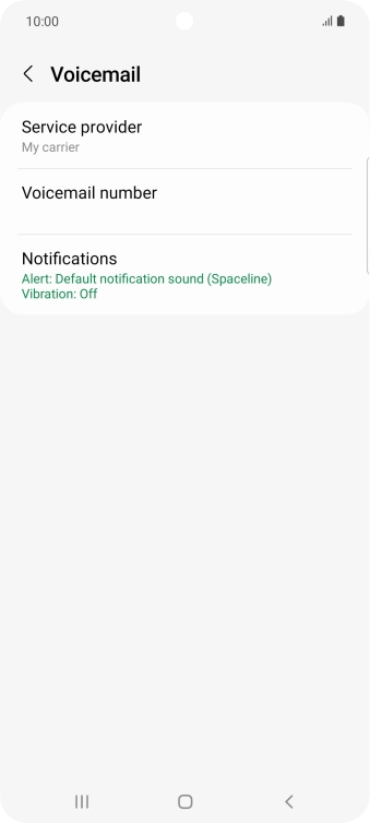 Press Voicemail number.