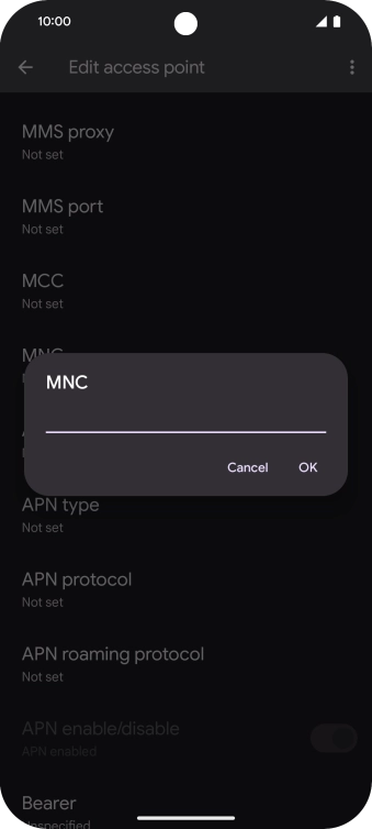 Key in 10 and press OK.