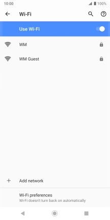 Press the required WiFi network.
