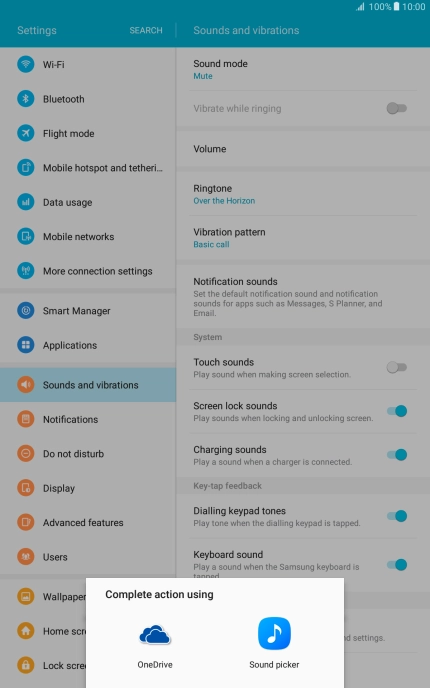 Press Sound picker.
