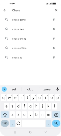 Key in the name or subject of the required app and press the search icon.