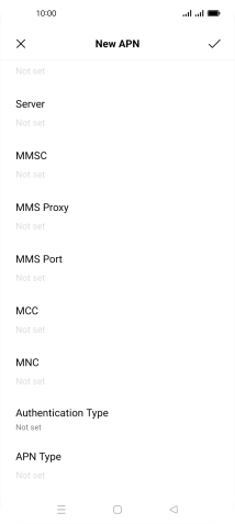 Press the field below 'MCC' and key in 234.