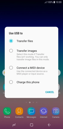 Press Transfer files to turn on the function.